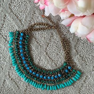 Zara statement green tones necklace